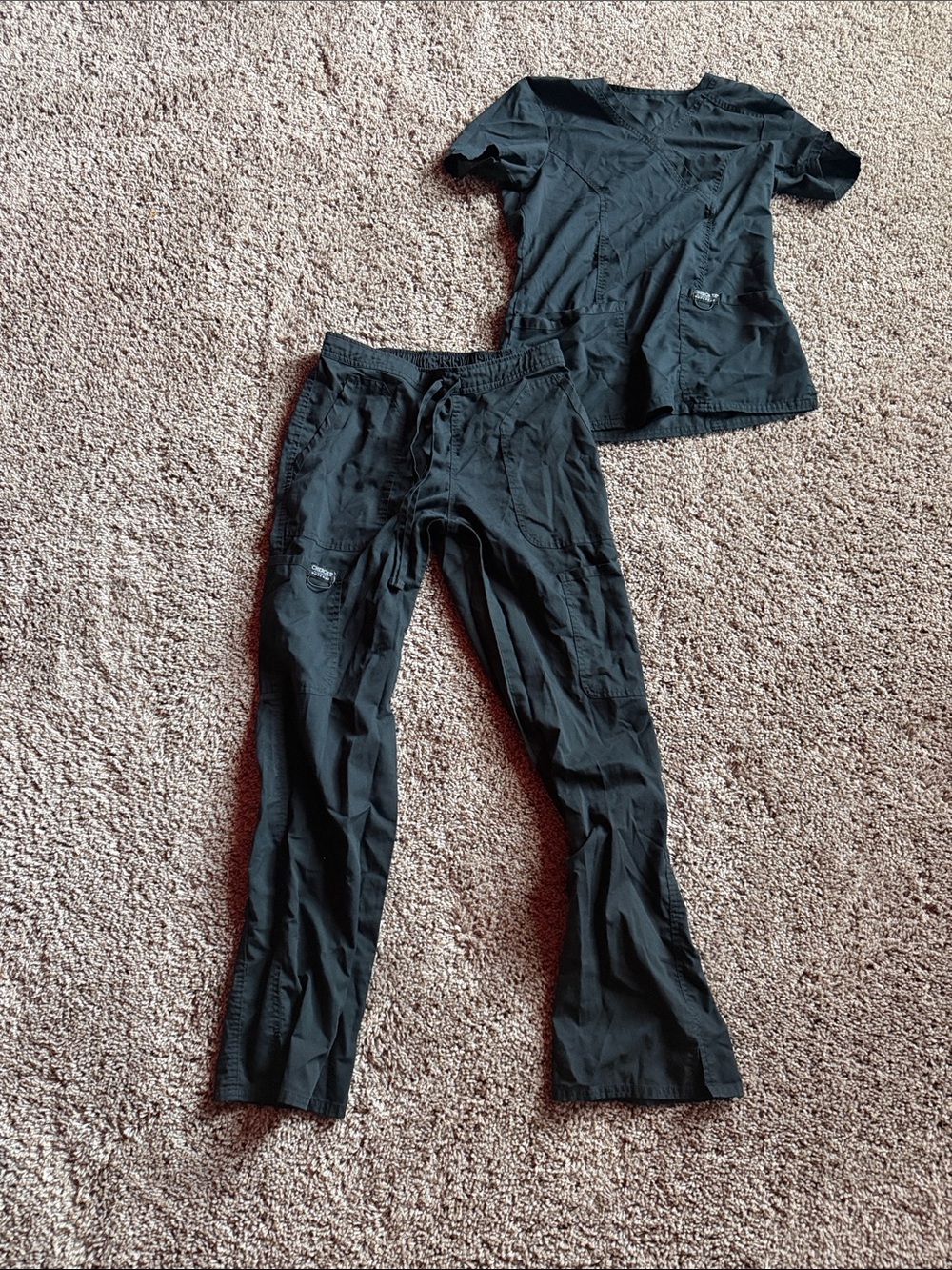 Black Medical Scrub Set with Pockets